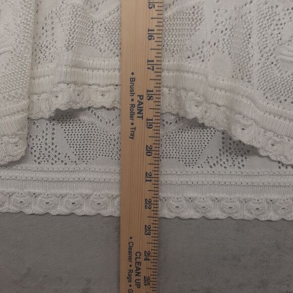 White House Black Market Pointelle Stitch 3/4 Sleeve Sweater Womens Sz S White - Picture 6 of 9